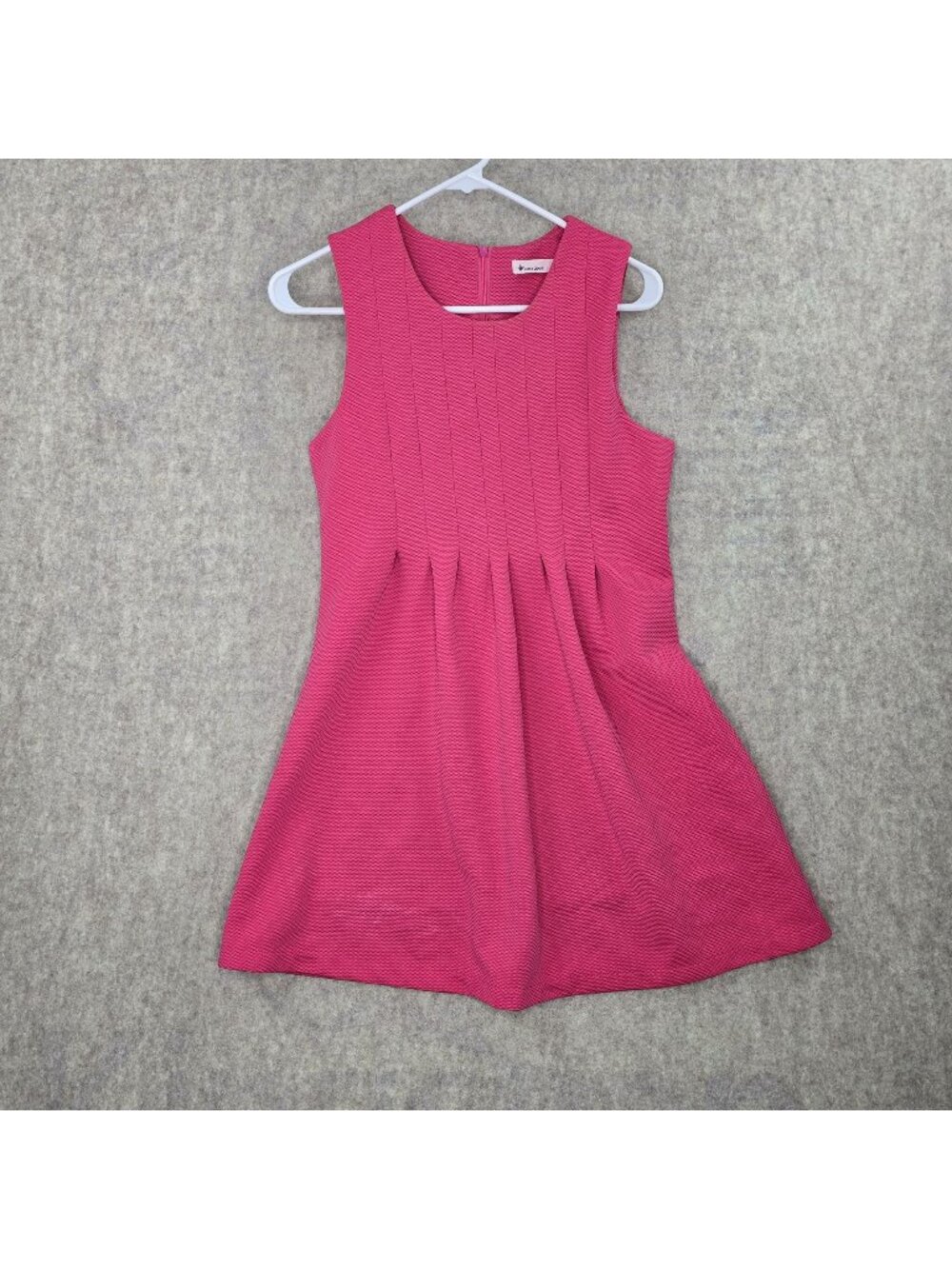 Paper Crane Womens Sleeveless Pink Textured Mini Dress Fit & Flare Zipper M